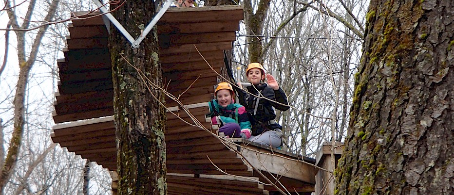 Students learn important communication skills up in the trees!